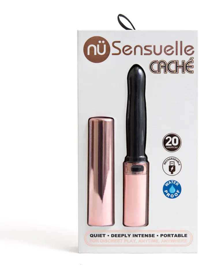 NU SENSUELLE CACHE 20 FUNC RECHARGEABLE COVERED VIBE ROSE GOLD NU SENSUELLE Vibrators