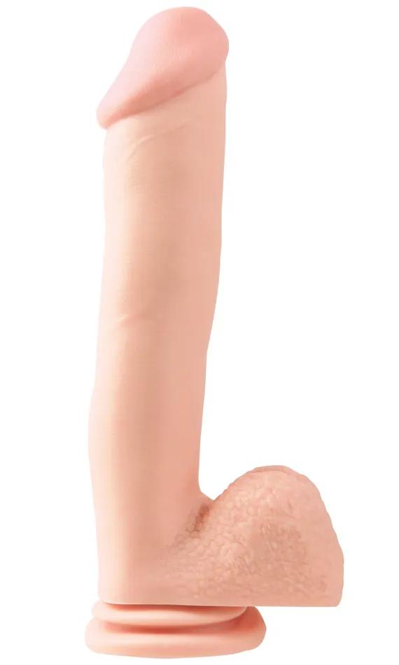 Pipedream Dildos Basix Rubber Works 12 Inch Dong With Suction Cup Light