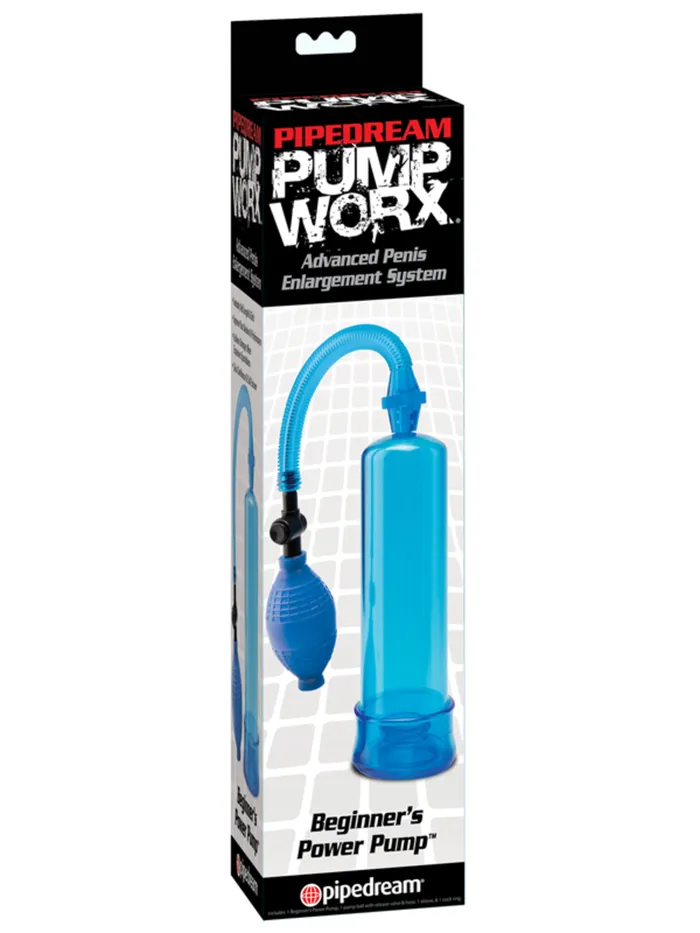 PIPEDREAM Male Sex Toys PUMP WORX BEGINNERS POWER PUMP BLUE