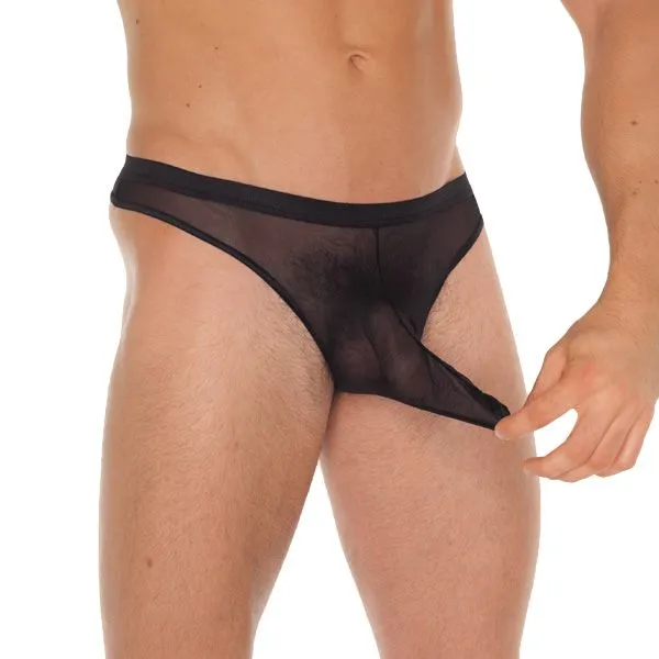 Rimba Male Sex Toys Mens Black GString With Penis Sleeve