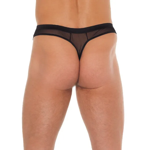 Rimba Male Sex Toys Mens Black GString With Penis Sleeve