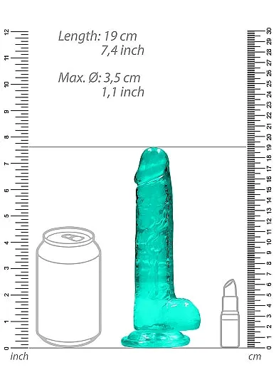 SHOTS AMERICA Dildos Realrock 7in Realistic Dildo W Balls Turquoise