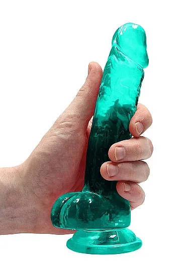 SHOTS AMERICA Dildos Realrock 7in Realistic Dildo W Balls Turquoise