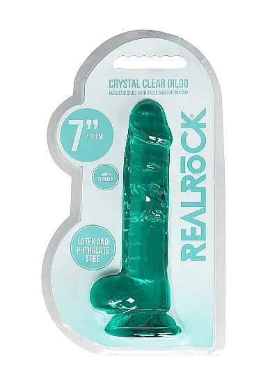 SHOTS AMERICA Dildos Realrock 7in Realistic Dildo W Balls Turquoise