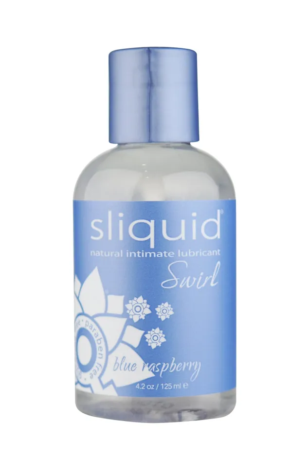 Sliquid Vibrators Naturals Swirl Blue Raspberry 42 Fl Oz 124 ml