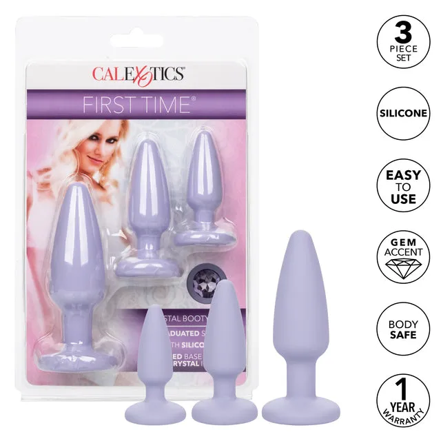 Vibrators First Time Crystal Booty Kit Purple California Exotic Novelties