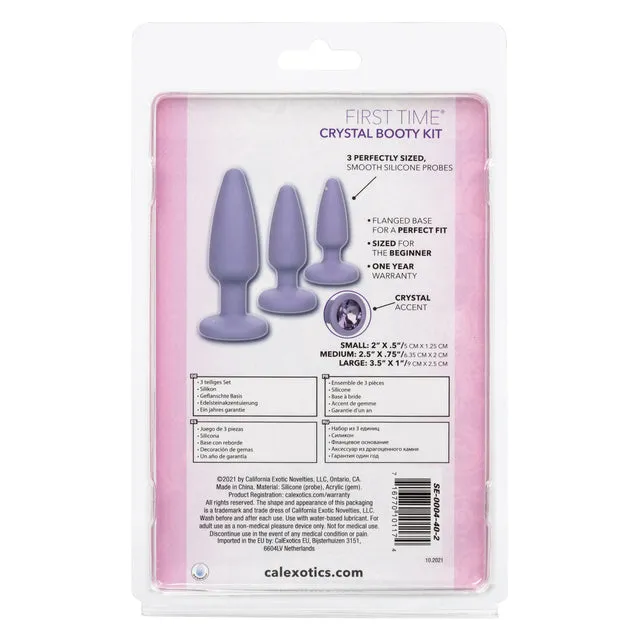 Vibrators First Time Crystal Booty Kit Purple California Exotic Novelties