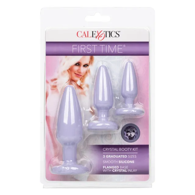 Vibrators First Time Crystal Booty Kit Purple California Exotic Novelties