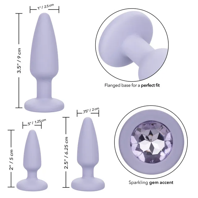 Vibrators First Time Crystal Booty Kit Purple California Exotic Novelties