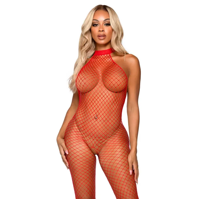 Vibrators Leg Avenue Lingerie Leg Avenue Racer Neck Bodystocking Red Size 6 To 12