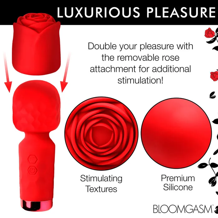 XR Bloomgasm Pleasure RosePetite Mini Silicone Wand Red XR Brands Vibrators