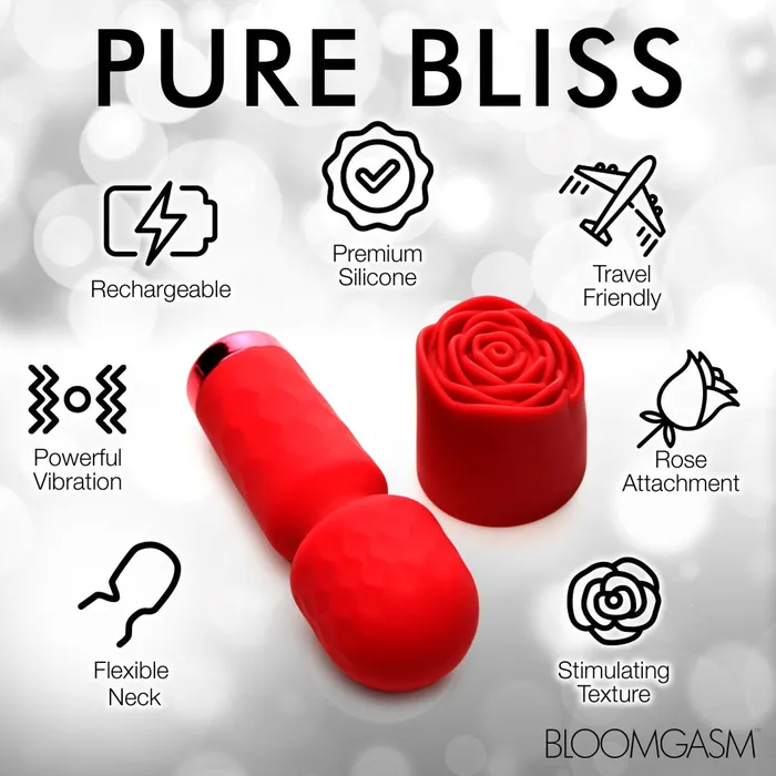 XR Bloomgasm Pleasure RosePetite Mini Silicone Wand Red XR Brands Vibrators