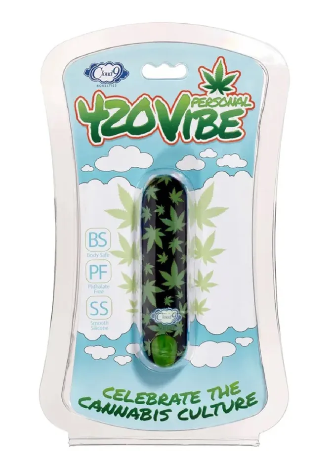 420 Stubby Vibe Cannabis Leaf Blackgreen Cloud 9 Novelties Vibrators