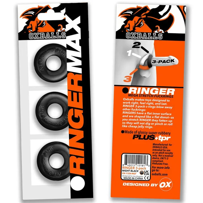 Anal Oxballs Ringer Max 3Pack Black Anal Oxballs Ringer Max 3Pack Black