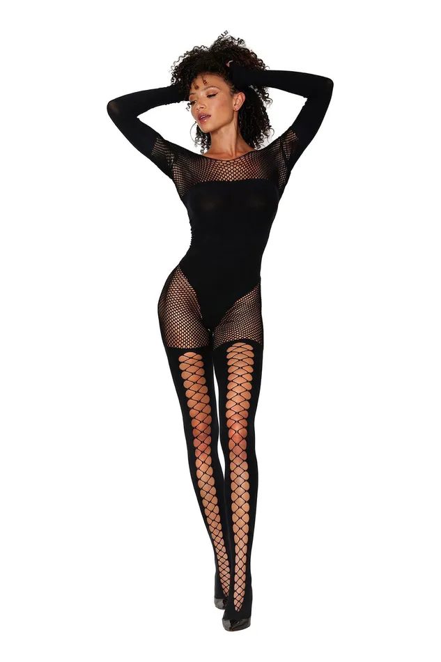 Bodystockings Playsuits Dreamgirl Bodystocking One Size Black