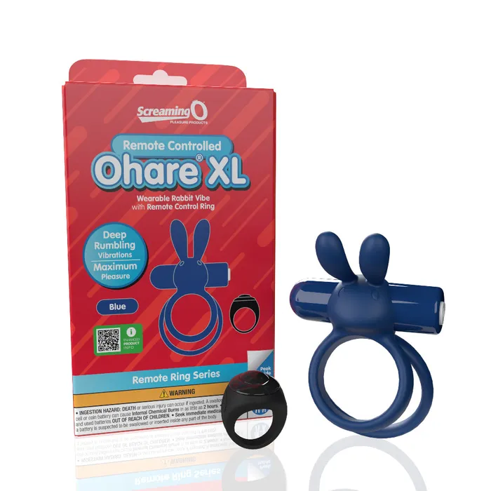 Couples Screaming O Screaming O Remote Controlled Ohare XL Vibrating Ring Blue