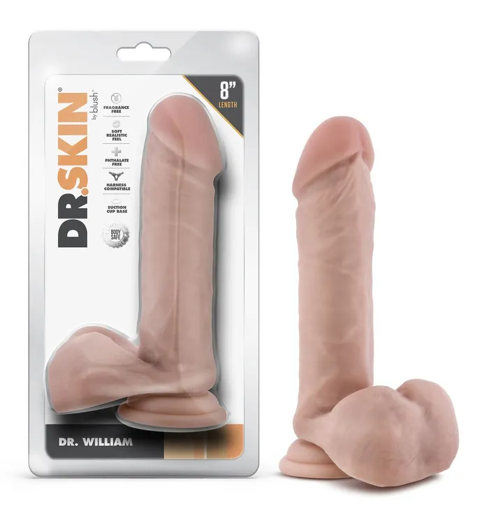 Dr Skin Dr William 8 Inch Dildo With Balls Beige Blush Dildos