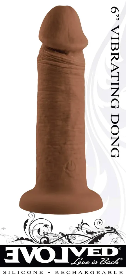 Evolved Novelties 6 Inch Girthy Vibrating Dong Dark Dildos