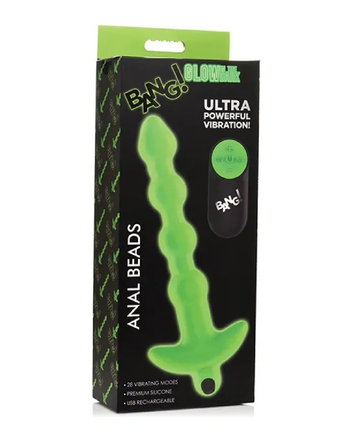 Glow in the Dark Anal Beads Green XR Brands Bang Anal