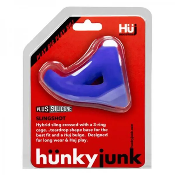 Hunky Junk Slingshot 3 Ring Teardrop Cobalt Blue Oxballs Vibrators