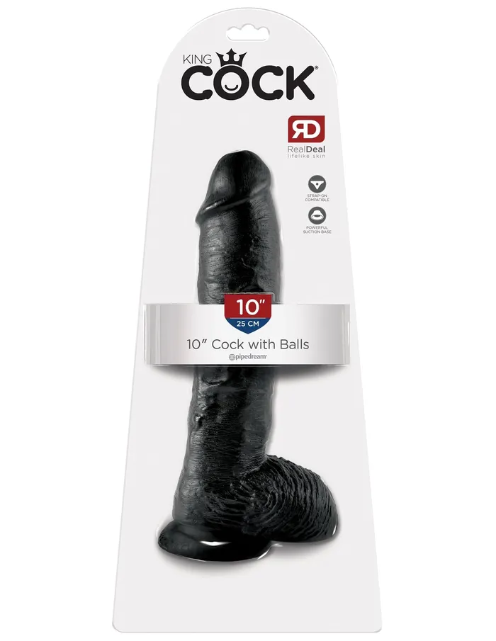 King Cock 10Inch Cock With Balls Black Pipedream Dildos