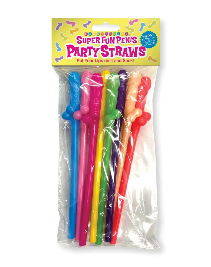 Little Genie Male Sex Toys Super Fun Penis Straws Multicolor