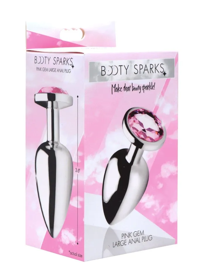 Male Sex Toys XR Brands Booty Sparks Pink Gem Anal Plug Large