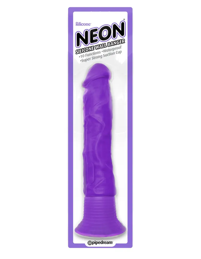 Neon Silicone Wall Banger Purple Pipedream Vibrators