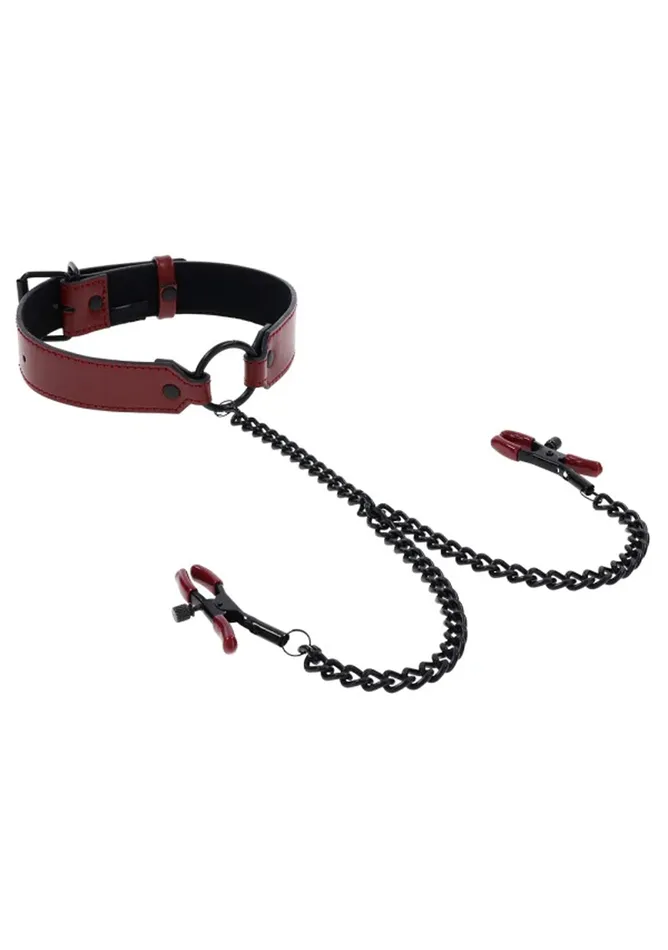 Saffron Collar With Nipple Clamps Blackred Sportsheets Anal Saffron Collar With Nipple Clamps Blackred Sportsheets Anal