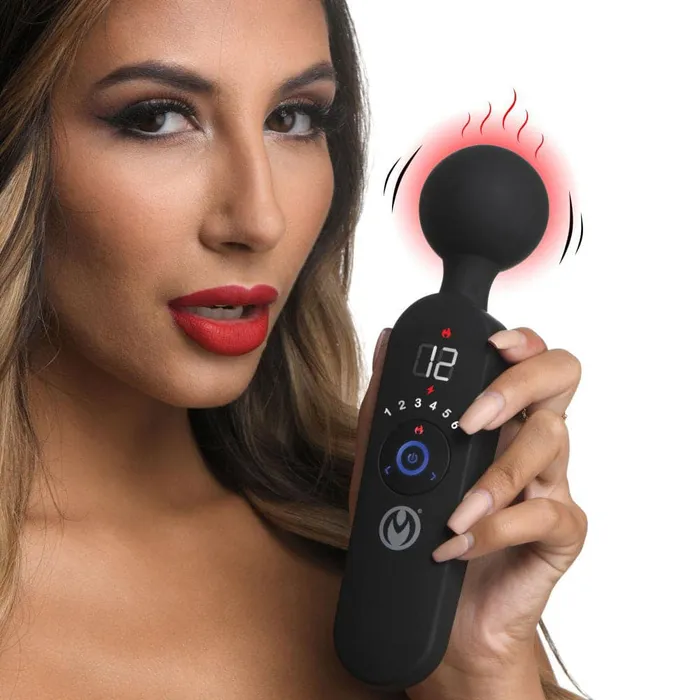 Thunder Wand 72x Silicone Heating Wand Massager Black XR Brands Master Series Vibrators