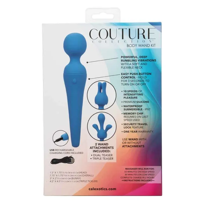 Vibrators CalExotics Couture Collection Body Wand Kit Blue