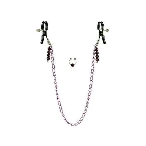 Vibrators CalExotics Purple Chain Nipple Clamps