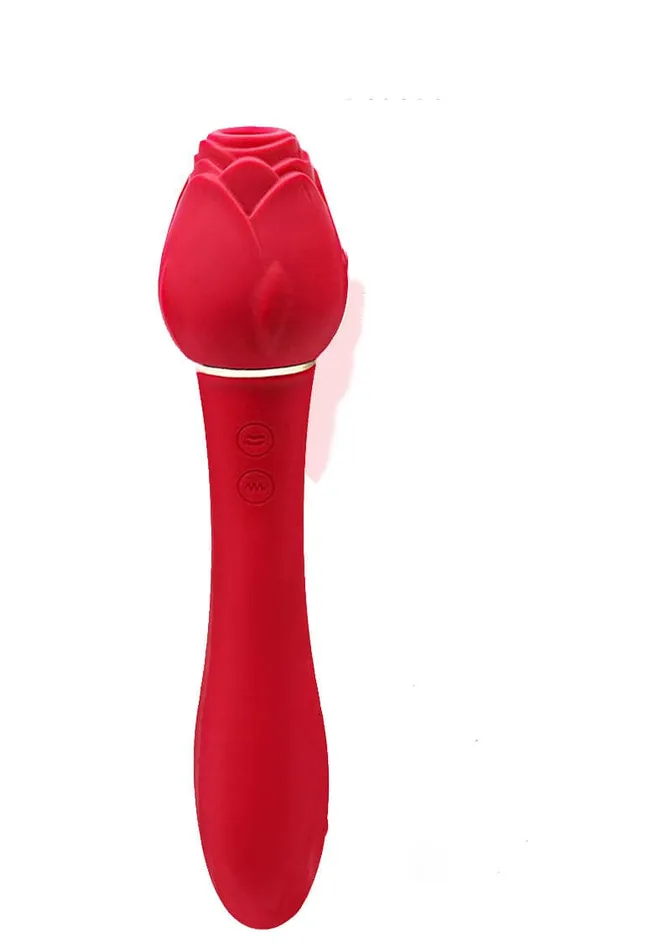 Vibrators Icon Brands Wild Rose Suction Vibrator Red