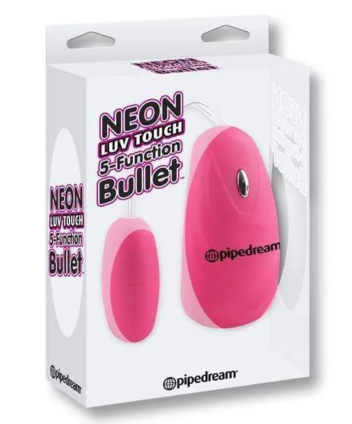 Vibrators Pipedream Neon Luv Touch 5 Function Bullet Pink