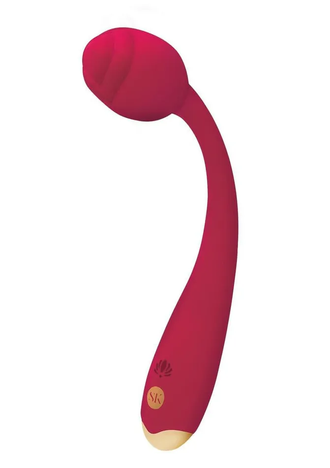 Vibrators Secret Kisses Rosegasm Long Stem Flexi GSpot Vibe Rose Red