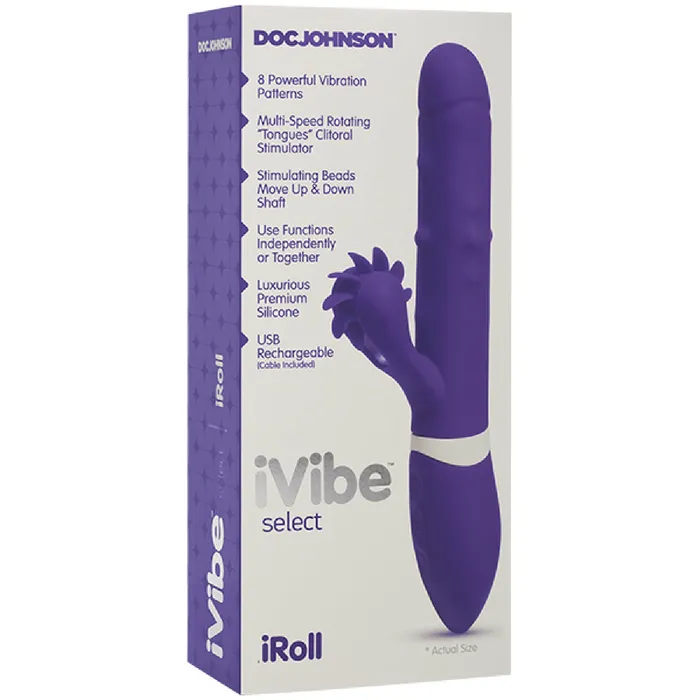 Doc Johnson Vibrators IRoll Multi Speed Massager Vibraotr Dildo Dong Sex Toy Purple