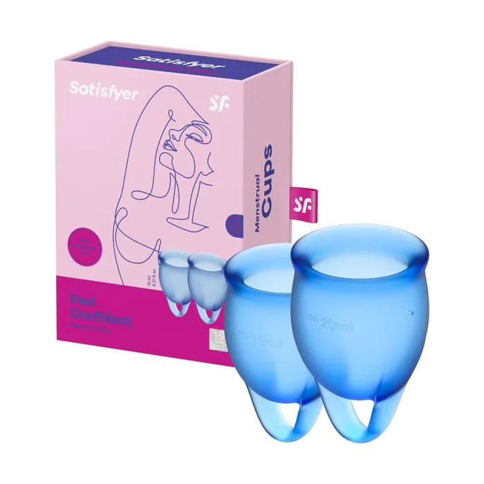 Feel confident Menstrual Cup Dark Blue 2pcs Satisfyer Vibrators