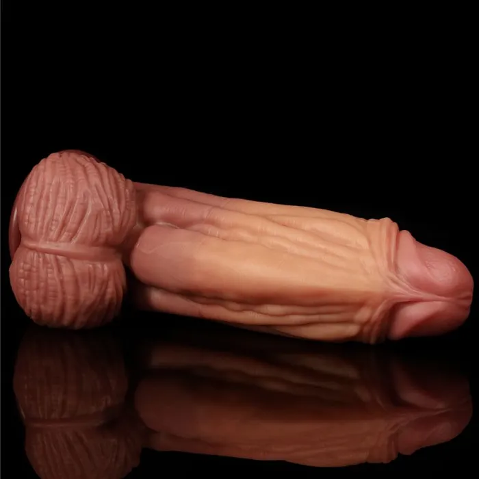 Lovetoy Male Sex Toys Dual layered Platinum Silicone Cock 10in