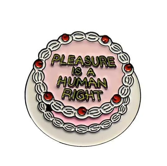 Microcosm Publishing Vibrators Pleasure is a Human Right enamel pin