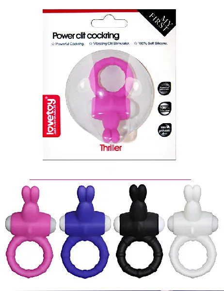 Power Clit Cockring Thriller White Lovetoy Male Sex Toys