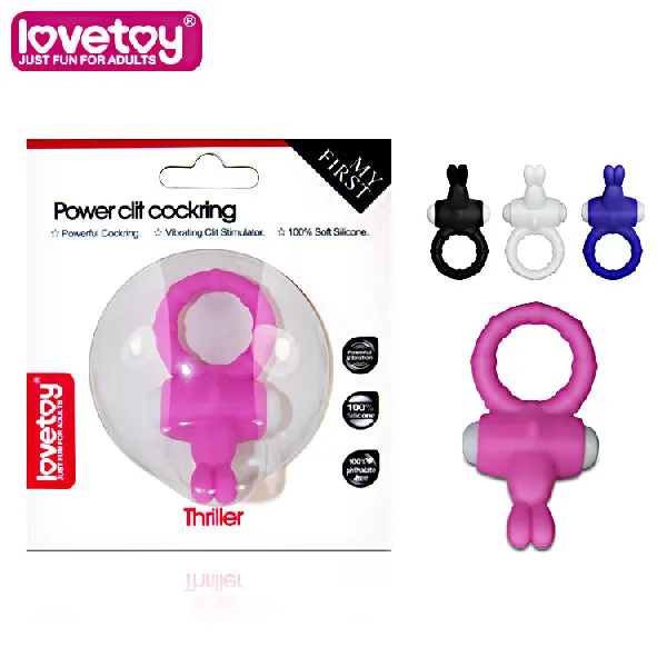 Power Clit Cockring Thriller White Lovetoy Male Sex Toys