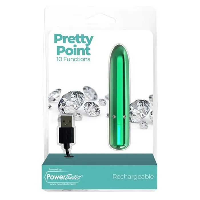 PowerBullet Vibrators Pretty Point 4in Power Bullet Teal