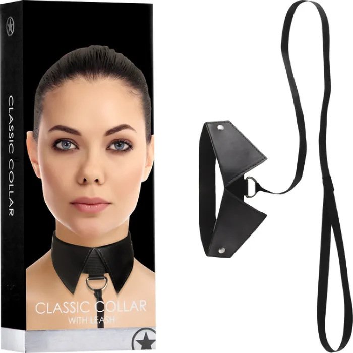 Shots Media Couples Classic Collar With Leash Black Sex Toy Adult Pleasure