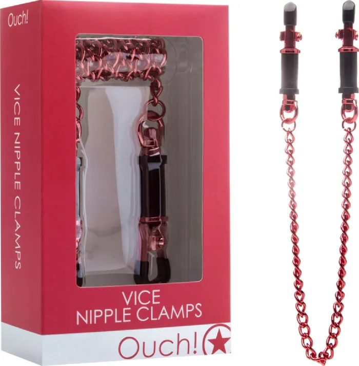 Shots Media Couples Vice Nipple Clamps Red Bondage Vibrator Sex Toy Adult Orgasm