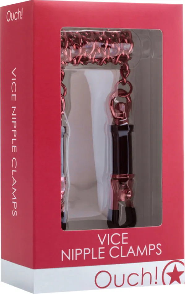 Shots Media Couples Vice Nipple Clamps Red Bondage Vibrator Sex Toy Adult Orgasm