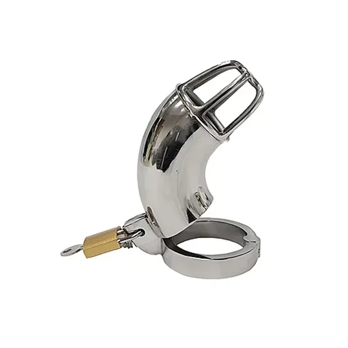 Male Sex Toys Rouge Garments Stainless Cock Cage with Padlock In Clamshell