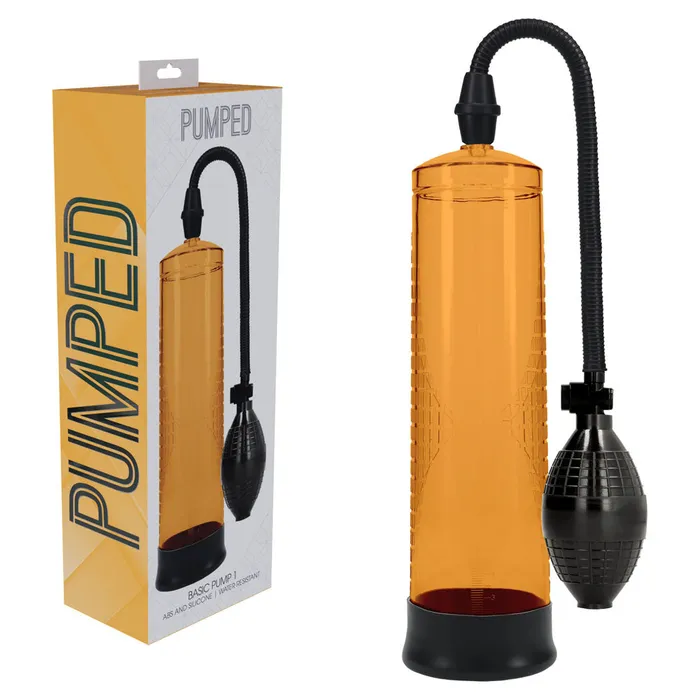 Male Sex Toys Shots Toys PUMPED Basic Pump 1 Orange Orange Penis Pump