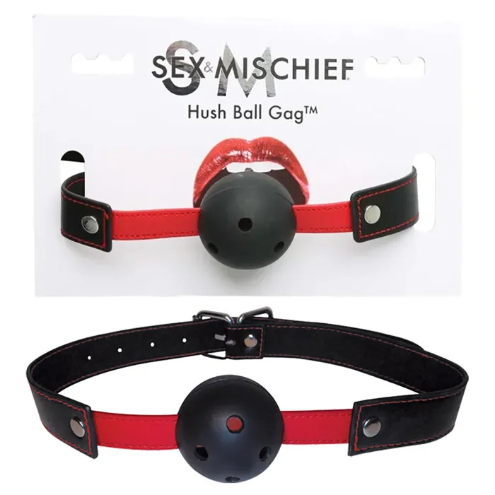 Sex Mischief Hush Ball Gag Red Mouth Restraint Sportsheets Couples