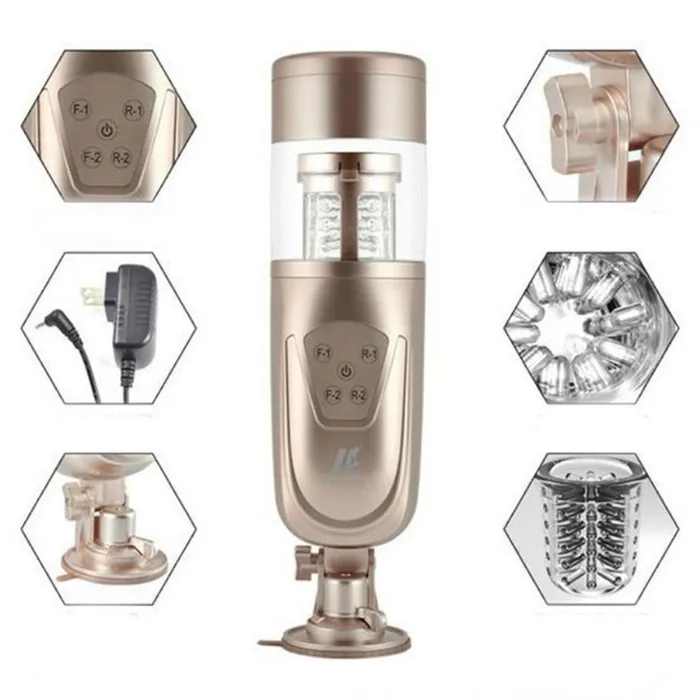 soniker Male Sex Toys Telescopic Masturbation Cup Rotating and Flashing Charging Fully Automatic Male Masturbation Sex Toys