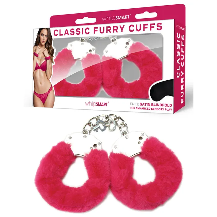 WhipSmart Classic Furry Cuffs Hot Hot Furry Restraints with Bonus Eye Mask WhipSmart Couples